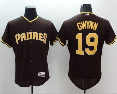 Padres #19 Tony Gwynn Brown Flexbase Authentic Collection Stitched MLB Jersey - Click Image to Close